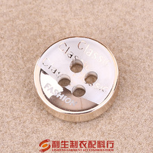 利生现货 甄品uv电镀激光雕刻树脂纽扣 玫瑰金边框四眼衬衫碗型扣