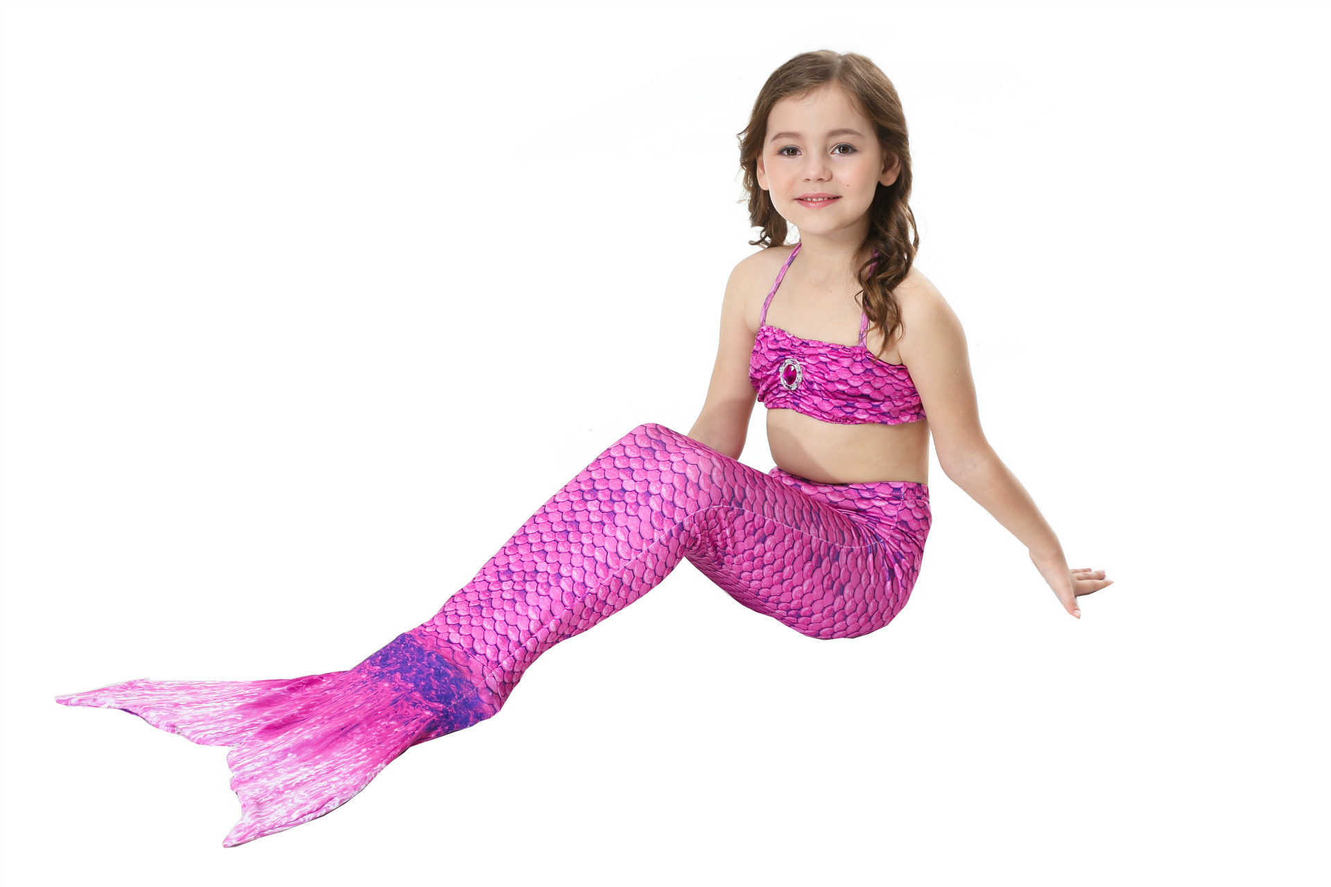 Girl's Fashion Mermaid Nylon Polyester Bikinis 2 Piece Set display picture 63