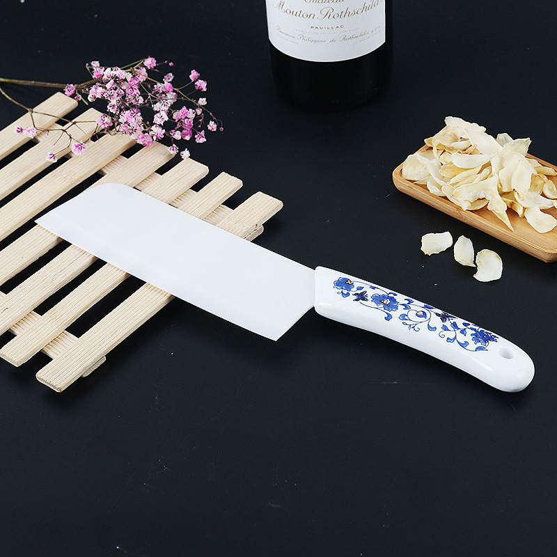 淄博厂家供应陶瓷刀套装 创意青花刀叉陶瓷刀具 陶瓷菜刀