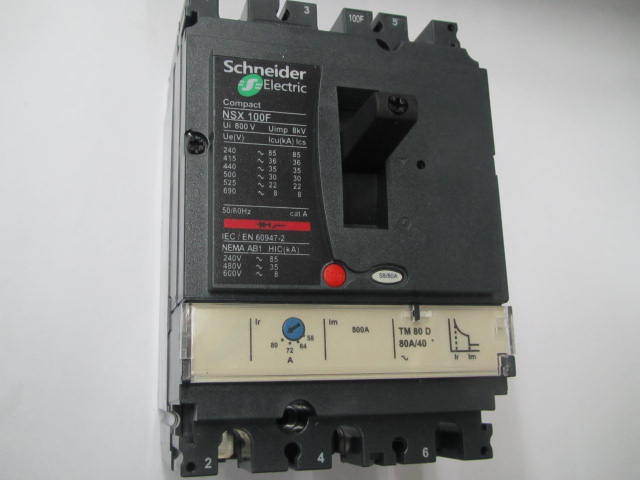 原装正品NSX100F 3P 80A TM80D Schneider空气开关塑壳式断路器