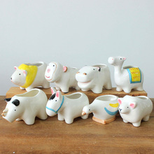 厂家批发zakka动物多肉花盆多肉植物陶瓷创意园艺2829绿植