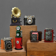 欧式复古模型摆件 树脂工艺品装饰品模型留声机电话老物件小摆饰