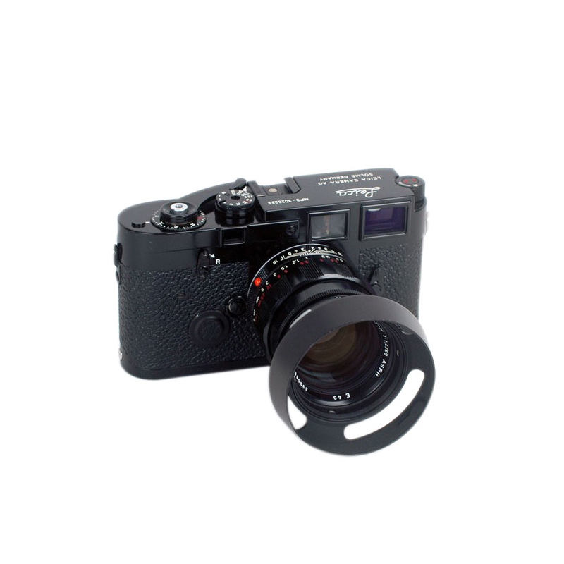 莱卡遮光罩摄影摄像配件49mm单反黑色金属镂空罩铝合金遮阳罩螺口