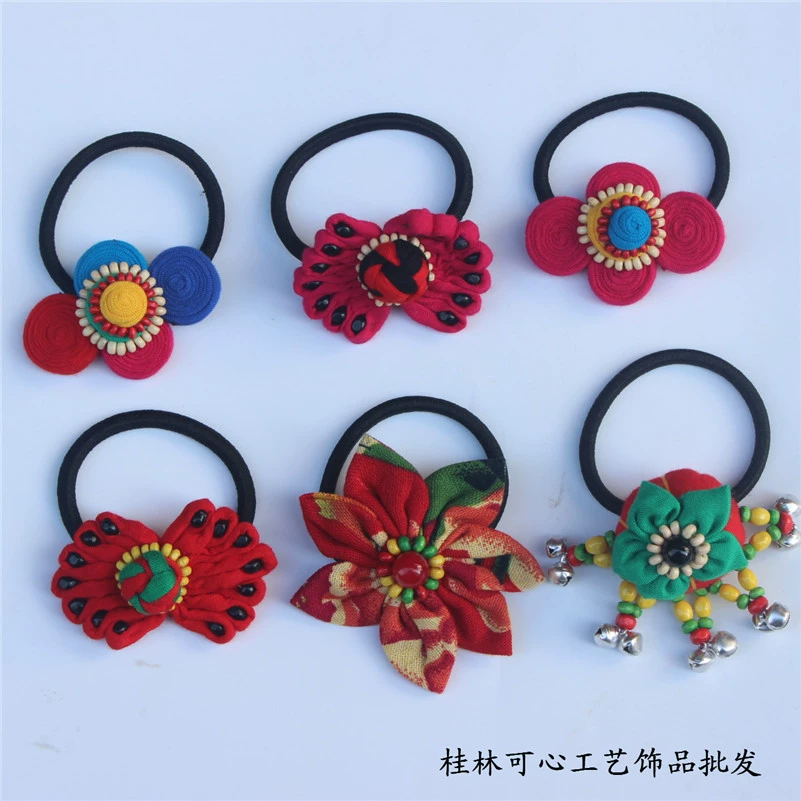 Ethnic cloth, bracelet, hair accessory, rubber rings, hair rope, ethnic style, wholesale