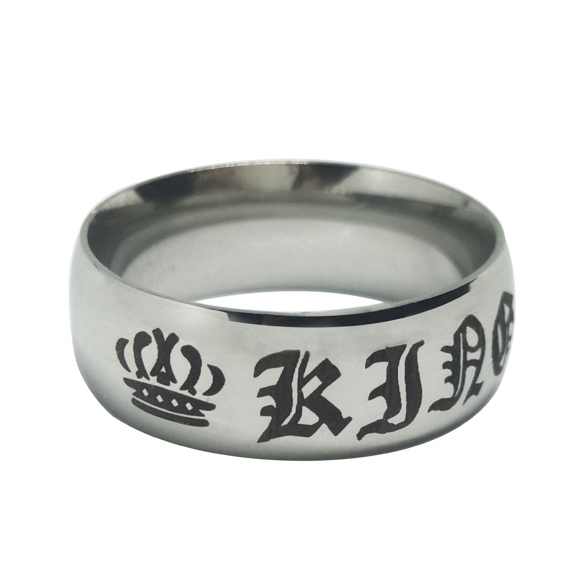 1 Piece Simple Style Letter Titanium Steel Plating Unisex Rings