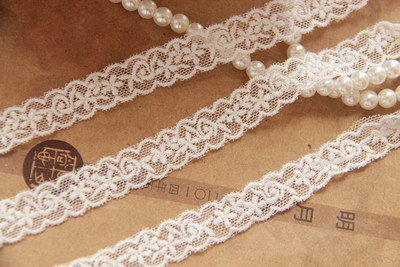 手工DIY辅料 日版棉网棉线 小玫瑰刺绣蕾丝花边 宽1.2cm