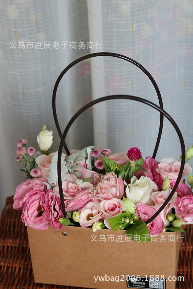 新款加厚盆栽鲜花礼品袋 韩式手提送礼袋 防水插花盒 多肉植物袋