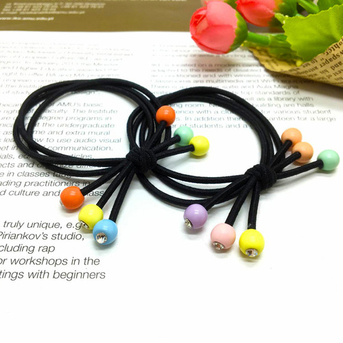 New Korean Diamond-Studded Small Cherry Hair Tie, Fashionable and Versatile Hair Accessory, Hair Rubber Band Hair Tie for $2 from Street Stalls