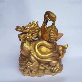 龟蛇黄铜玄武龙龟摆件装饰品摆设金属工艺品