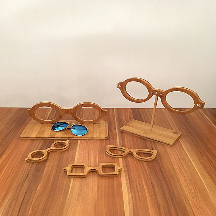 新款创意复古眼镜摆件烤漆竹制装饰品模型大眼镜工艺品