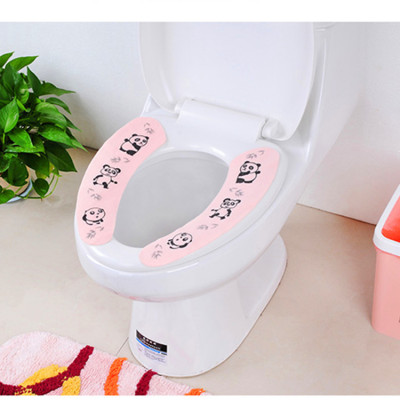马桶垫水晶绒卡通夏季超薄马桶贴透气静电粘贴式3D印花防水马桶垫