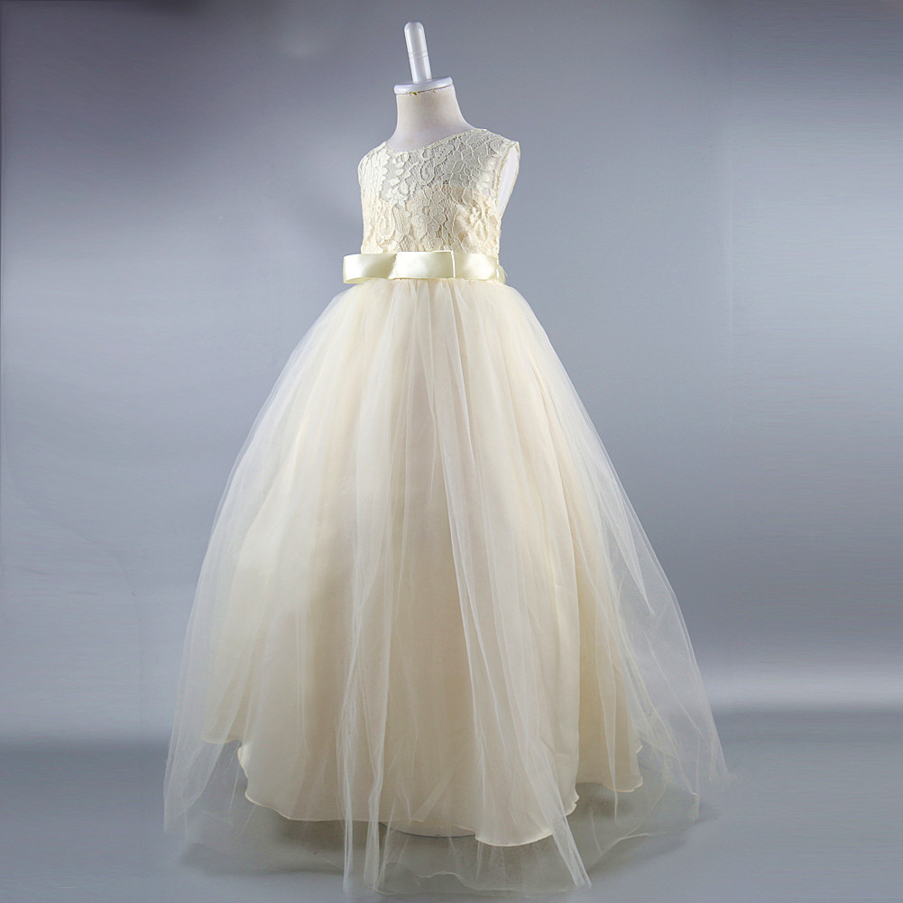 Váy lưới dài ren hoa váy trẻ em Váy cưới Hoa cô gái váy trường biểu diễn quần áo ZQ273 đồ vest bé trai