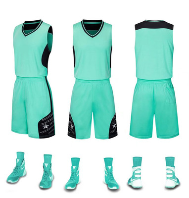 批发新款篮球服套装 篮球衣定制印字印号成人/儿童训练服厂家代发|ms