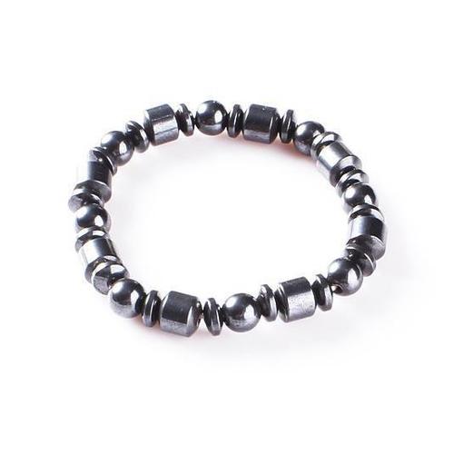 E033 Simple beaded elastic magnetic bracelet Black beads magnetic therapy health care hand jewelry