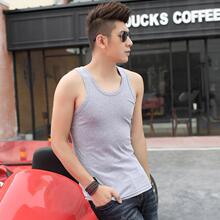 一件代发男士棉背心弹力健身无袖紧身窄肩背心韩版青年打底汗衫