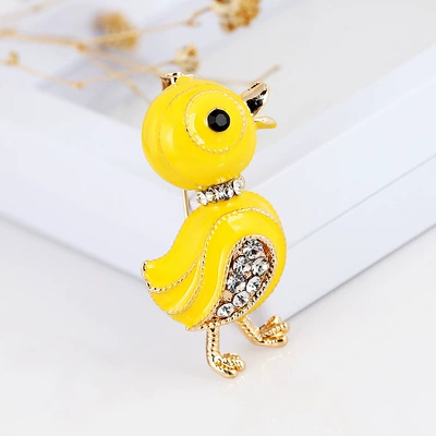Yaxa sancaqları Enamel Rhinestone Alloy Little Yellow