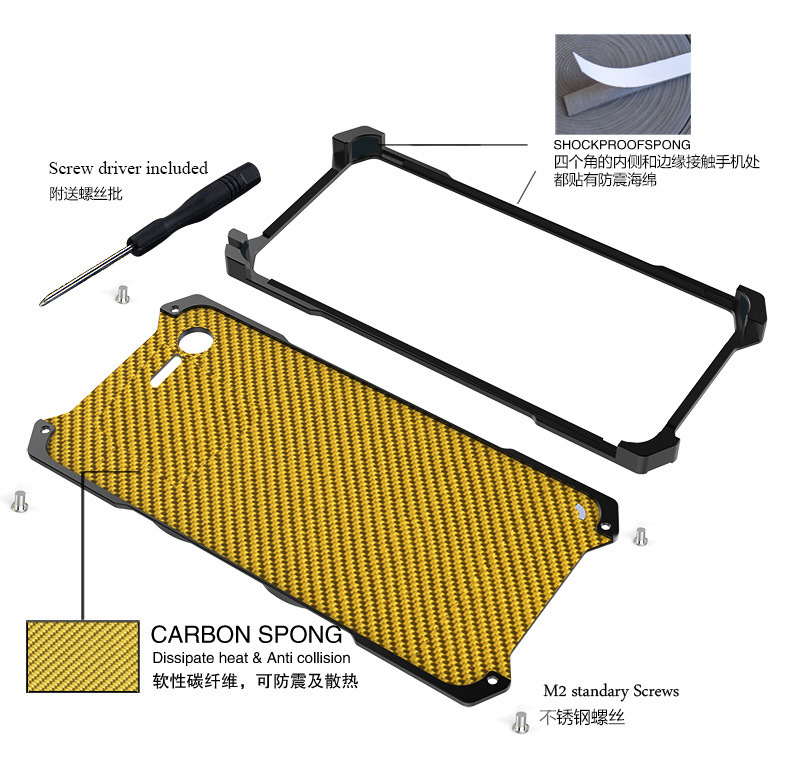 SIMON Dragon Aerospace Aluminum Alloy Shockproof Armor Metal Case Cover for MEIZU E2