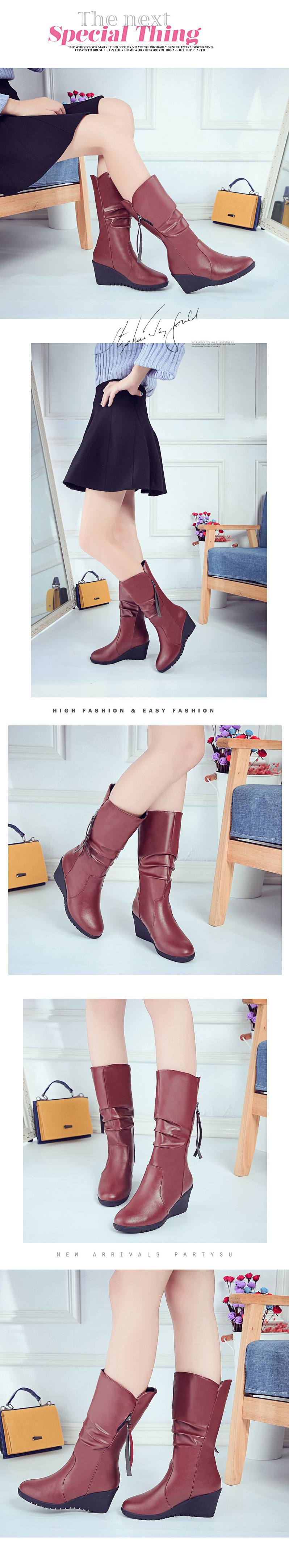 Bottes femme en PU artificiel - Ref 3355327 Image 12