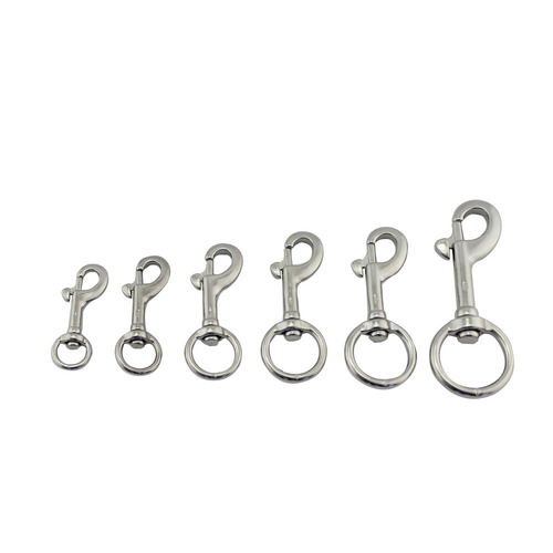 Stainless steel dog chain head, circular single hook, submersible hook, pet chain rotating hook