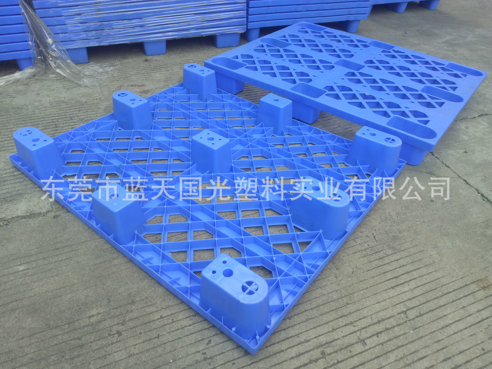 蓝天1210-145加厚九脚型卡板叉车托盘超市通用卡板蓝色防潮板托盘