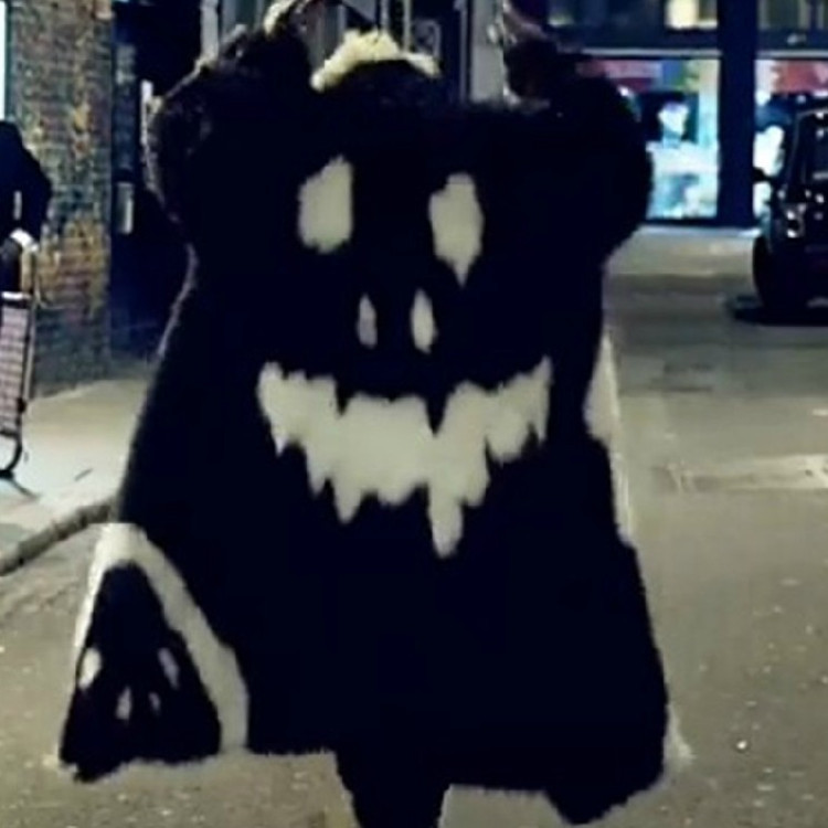 GD权志龙明星同款花脸袍子时尚拼接外套狐狸毛男款仿皮草大衣风衣|ms