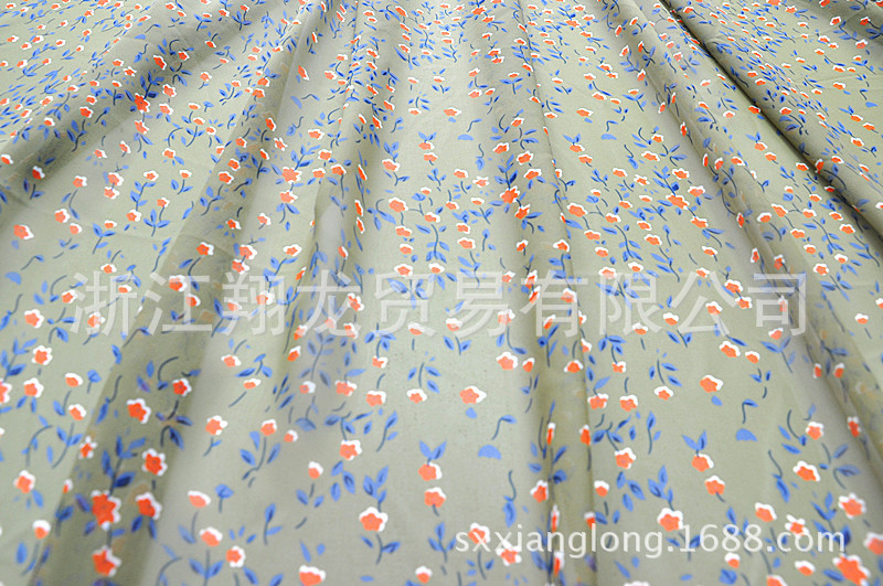 【翔龙印花 XL901】复古淡雅小花朵小碎花印花 飘逸女装雪纺面料