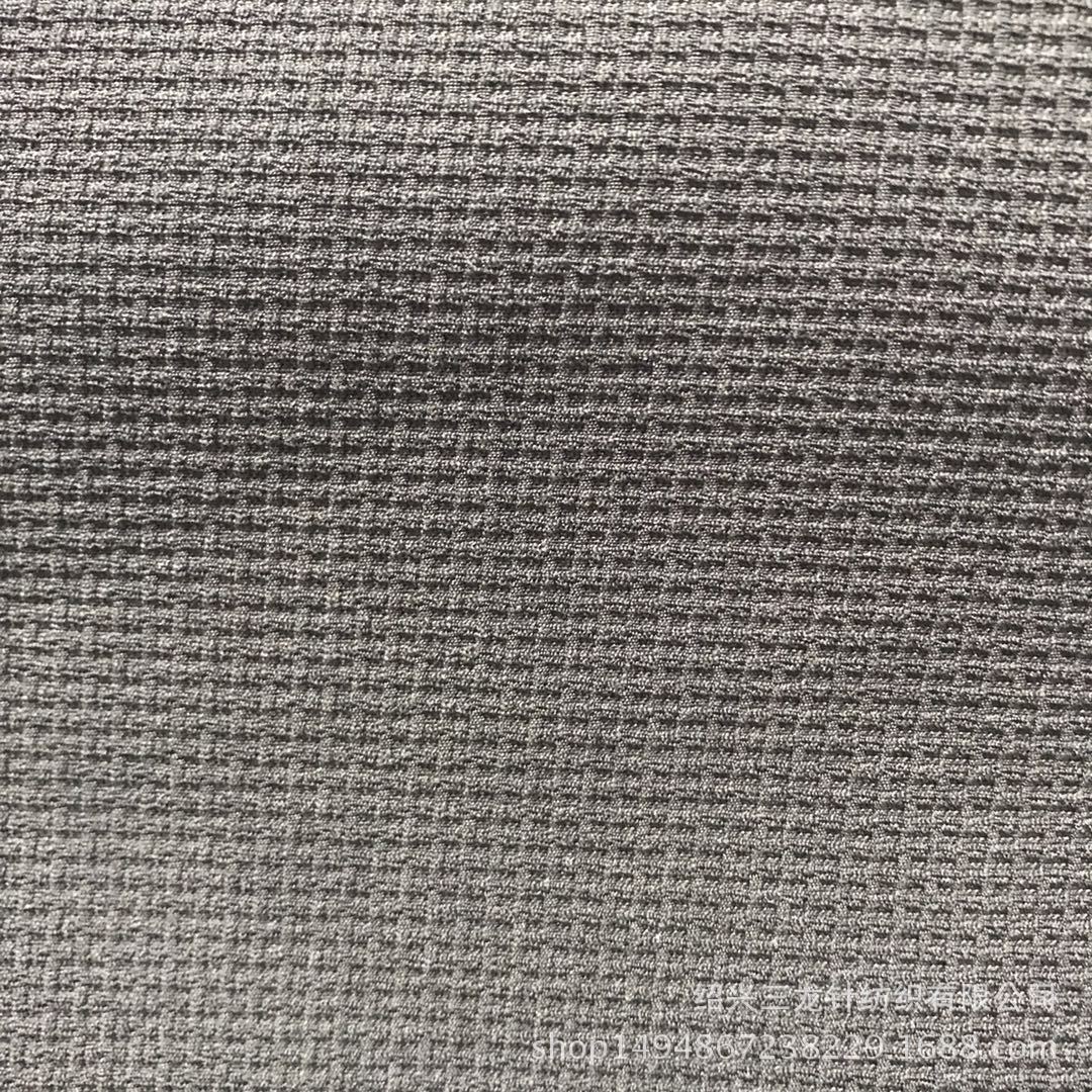 厂家直销新款爆款涤纶弹力小方格华夫格上衣裙子服装针织面料