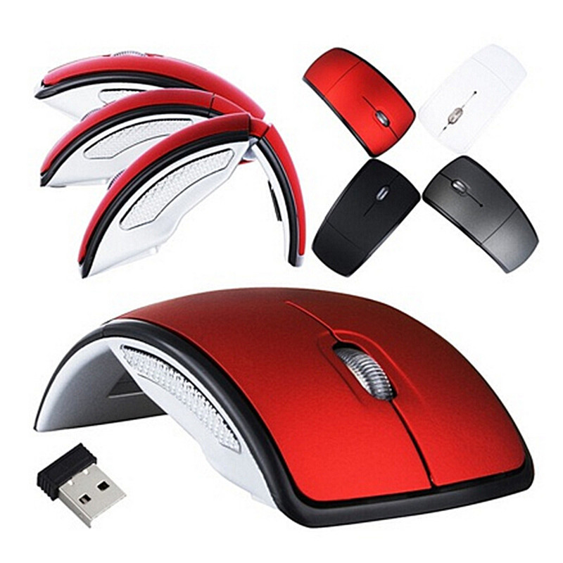 2.4G wireless foldable mouse creative gift computer optical USB port_voghion.com