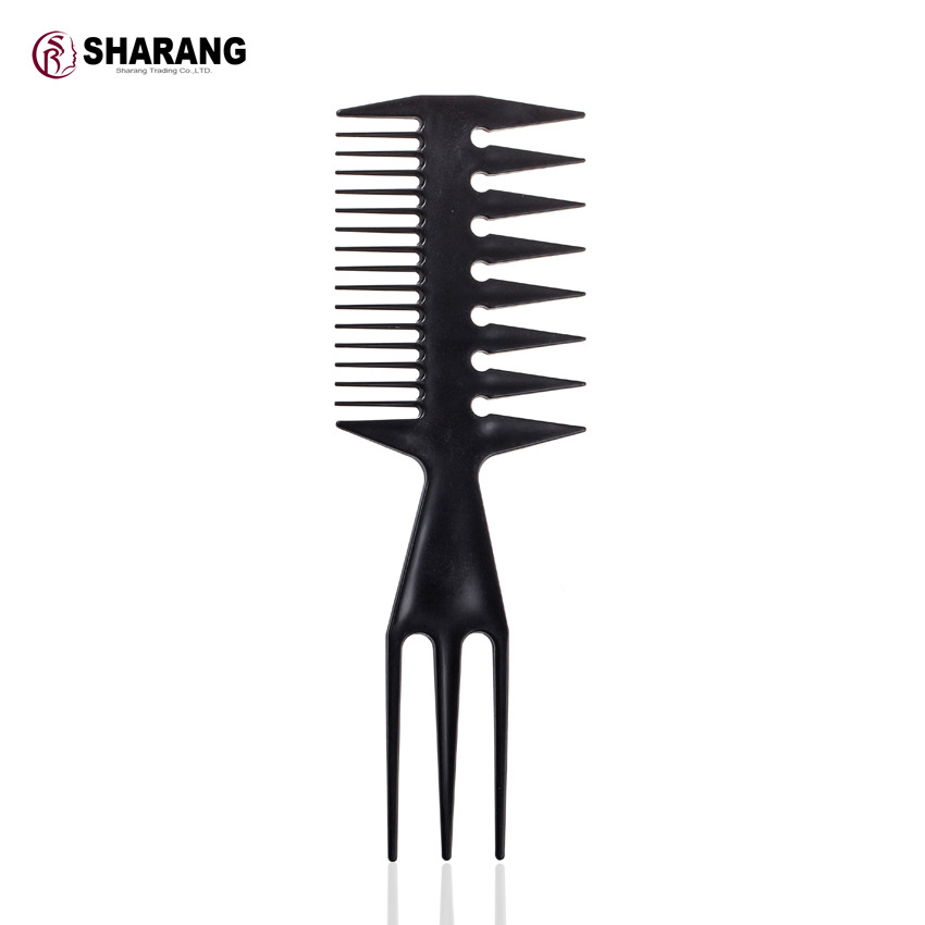 沙瓤官方黑色塑料梳子 理發店專用 剪發美發工具小百貨發梳 50049