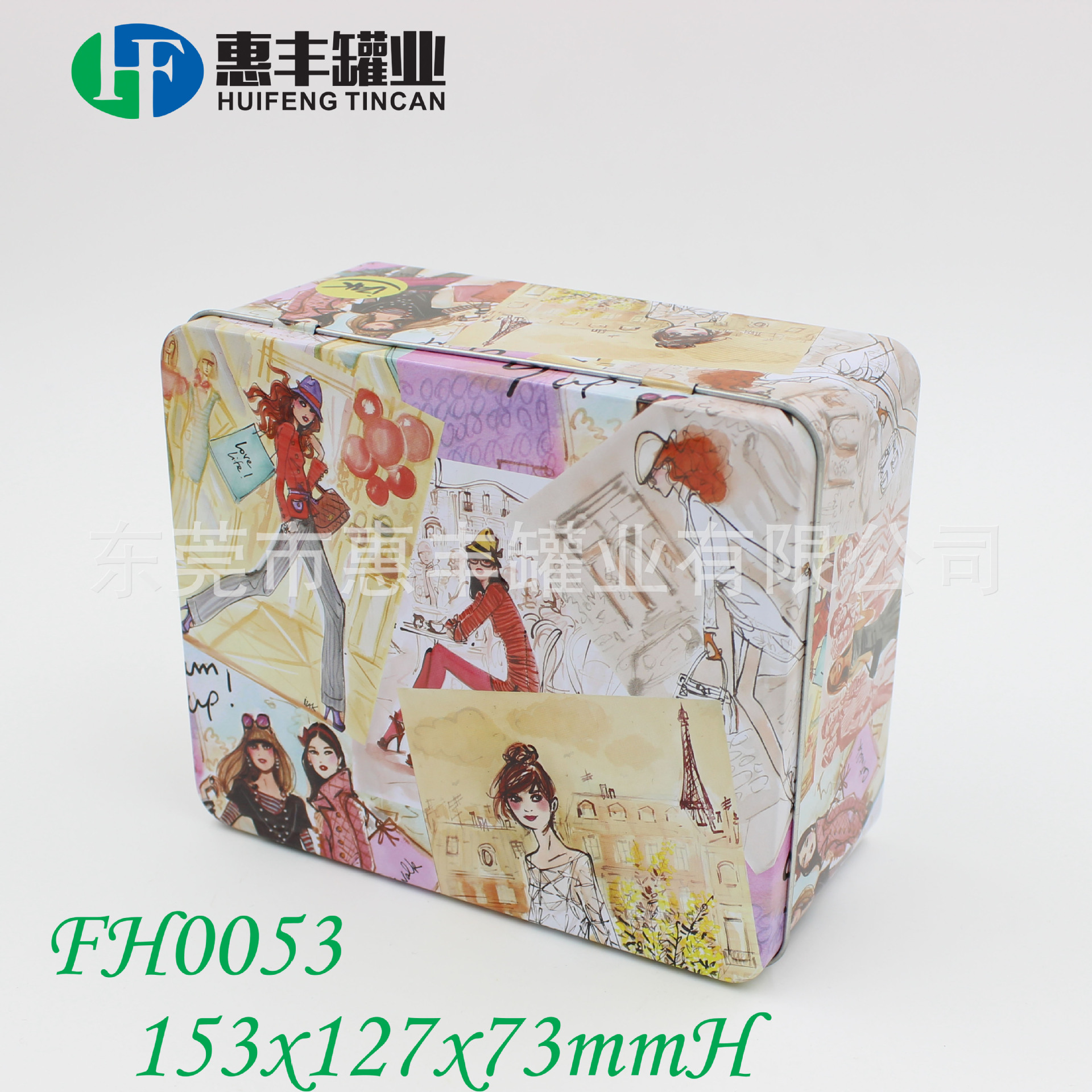 旦格罐马口铁盒 格仔饰品收纳盒 护手霜化妆品香水铁盒 TIN BOX