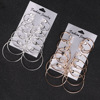 Accessory, earrings, set, European style, 6 pair, wholesale