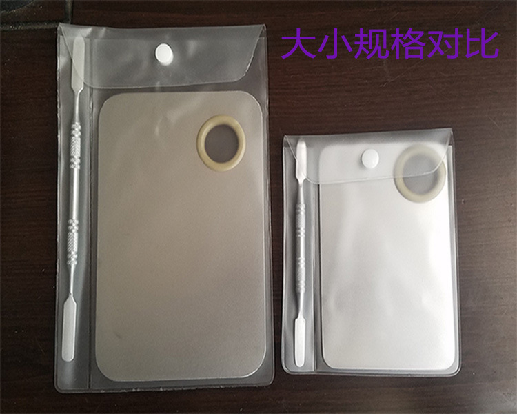 现货批发不锈钢彩妆粉底调色板两件套 指甲油眼影化妆工具 调色棒|ru