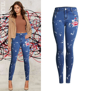 European American original women’s leg pants embroidered jeans 