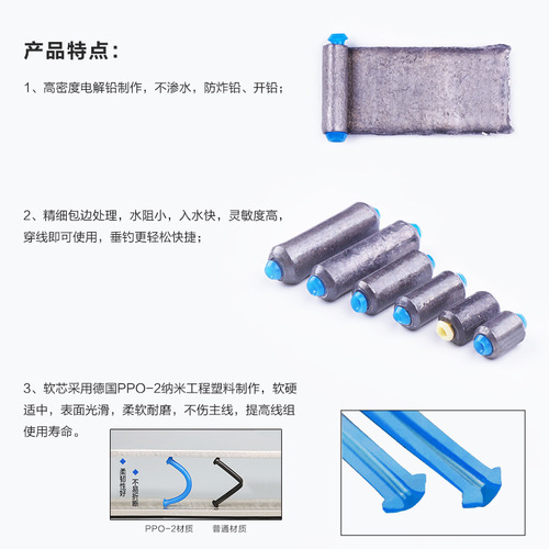 Bagged soft core rapid lead sinker, edge-wrapped Taiwan fishing competition lead leather seat, fishing accessories, wholesale fishing gear