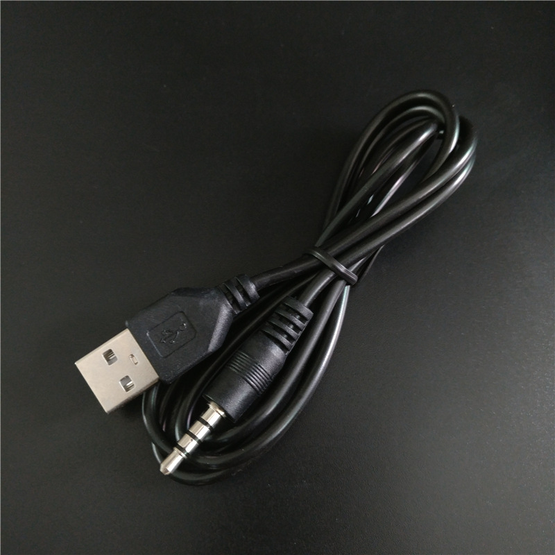 usb转3.5mm耳机口音频圆孔圆头充电线 迷你插卡小音箱电源线批发