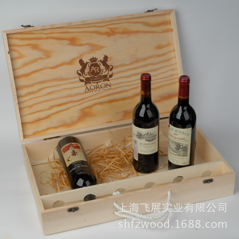 供应六只装红酒木盒，原木红酒礼盒，松木红酒箱（上海工厂）