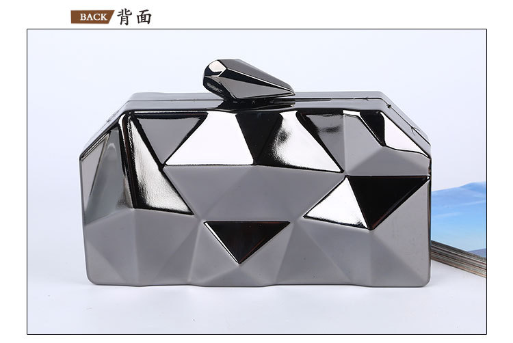 pure color new dinner bag rhombus iron box evening bag evening clutch bagpicture9