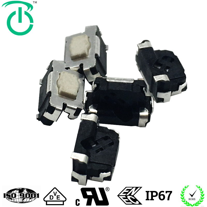 荣千厂家供应3*4白钮沉板式侧向按键可以过265度高温制程