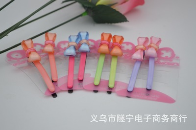 [果冻BB夹 女生蝴蝶结发夹 2元店饰品热卖 义乌批发]