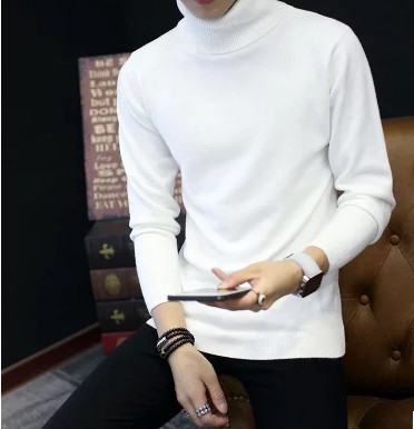 Mùa thu và mùa đông mới Hàn Quốc áo len cao cổ của nam giới Slim co dày dày áo dệt kim màu rắn nam bán buôn Áo len dày