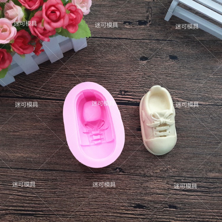 DIY zapatos de molde de pastel de fondant molde de pastel de silicona herramienta para hornear jabón hecho a mano