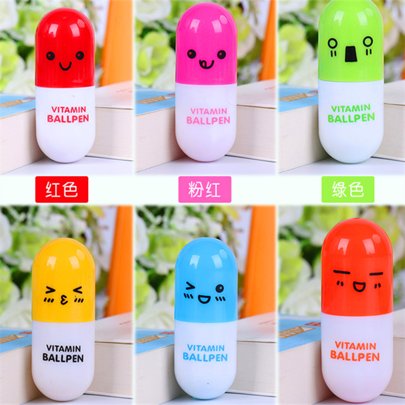 Expression english originality ball pen lovely Cartoon Telescoping ball pen Expression Pills pen Capsule Pen