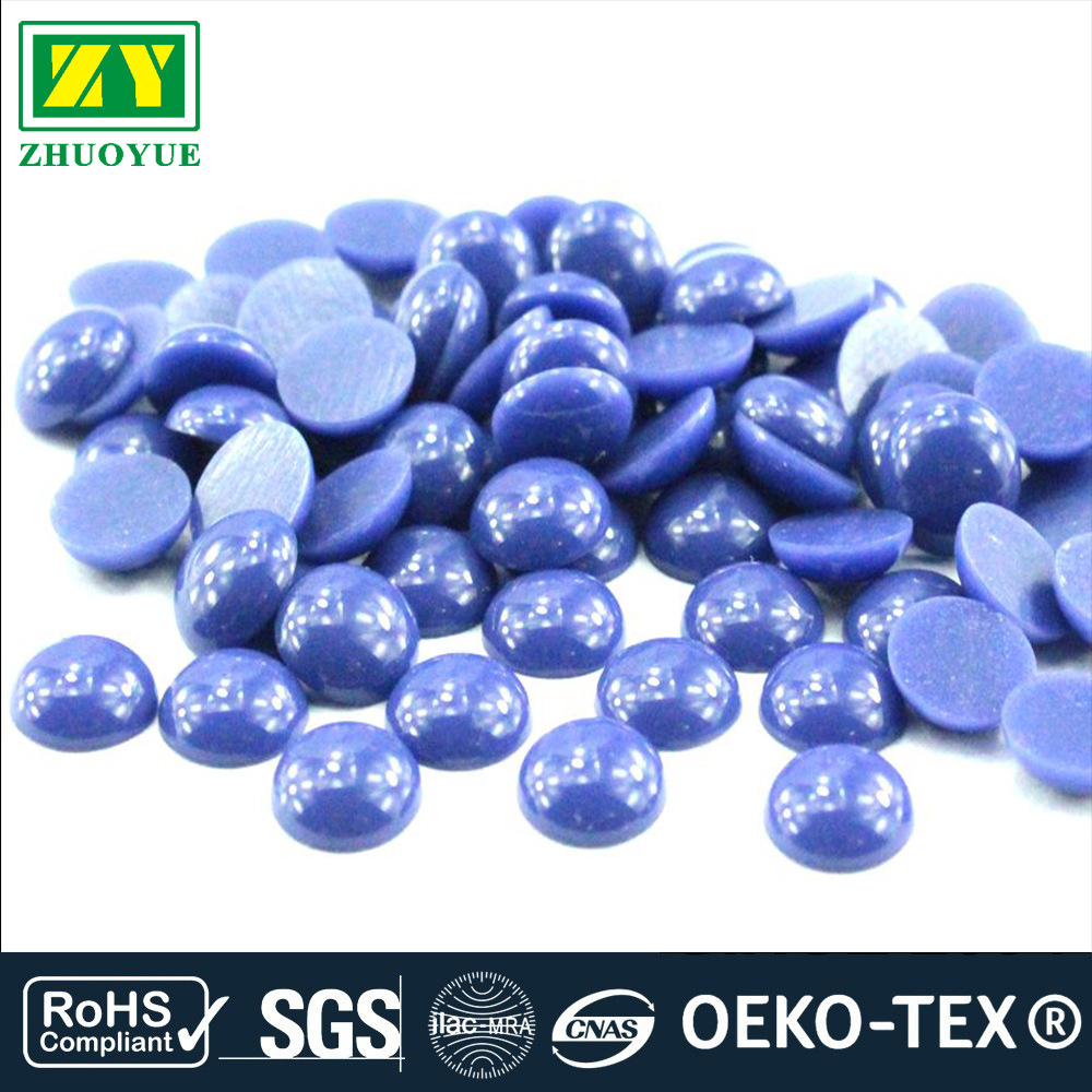 超牢韩国环保树脂钻滴胶珍珠半圆饰品蓝褐色半圆烫珠