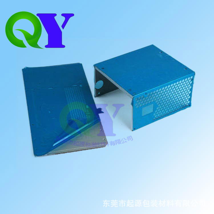 五金面板外壳雕刻 冲压 折弯成型过程保护用PE蓝色贴 中温不残胶