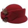 Demi-season hair cap, fashionable elegant hat, woolen decorations with bow, wholesale