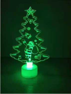 Подсветка LED с цветовой сменой, мигающие оптоволоконные рождественские мини-ёлки, ночник-подарок