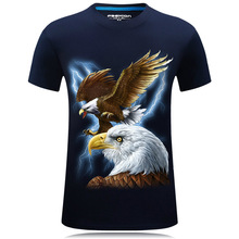 2024新T恤3D短袖男式T恤立體霸氣個性圓領T恤有加大碼-飛鷹