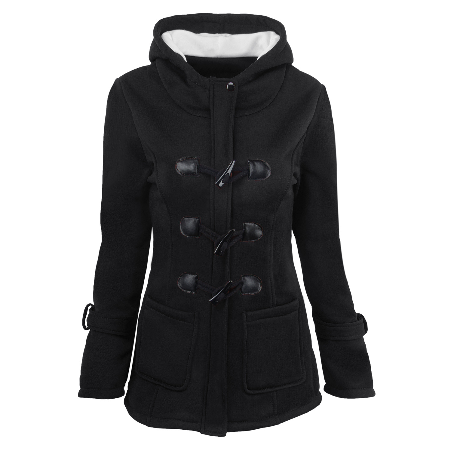 hooded cotton blended double button mid-length coat jacket Nihaostyles wholesale clothing vendor NSDMB73453