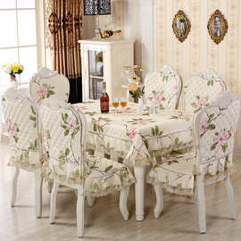 欧式餐椅垫 绿色花 米色花 大花系列 桌布 椅垫