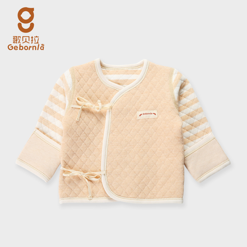 1310歌贝拉 婴儿半背衣新生儿和尚服单件上衣挖背彩棉无骨健康A类